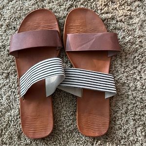 Roolee striped slides. Never worn.